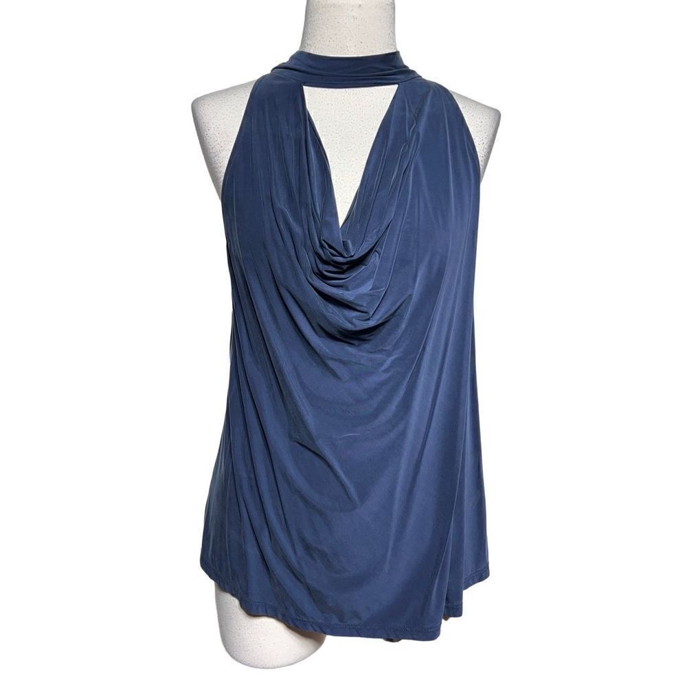 Lola & Sophie Sexy Sleeveless Blue Top Blouse Size Medium